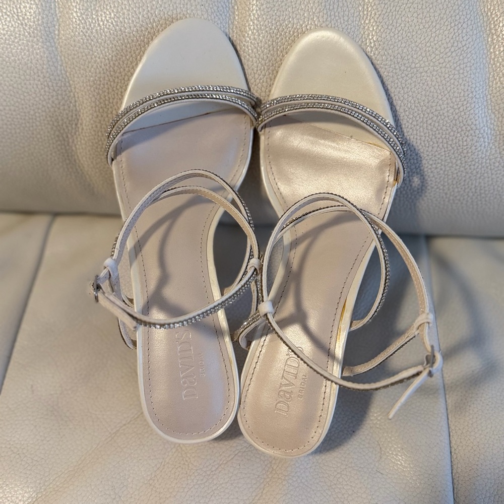 David's Bridal Silver Strappy Sandals